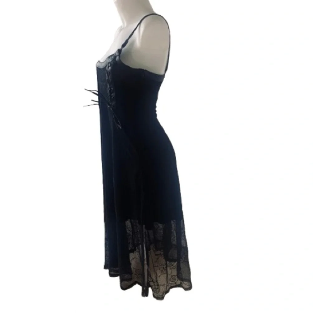 Killstar Anne Arkist Black Skull Lace Midi Goth Sleeveless Dress XL NWT - Picture 11 of 16
